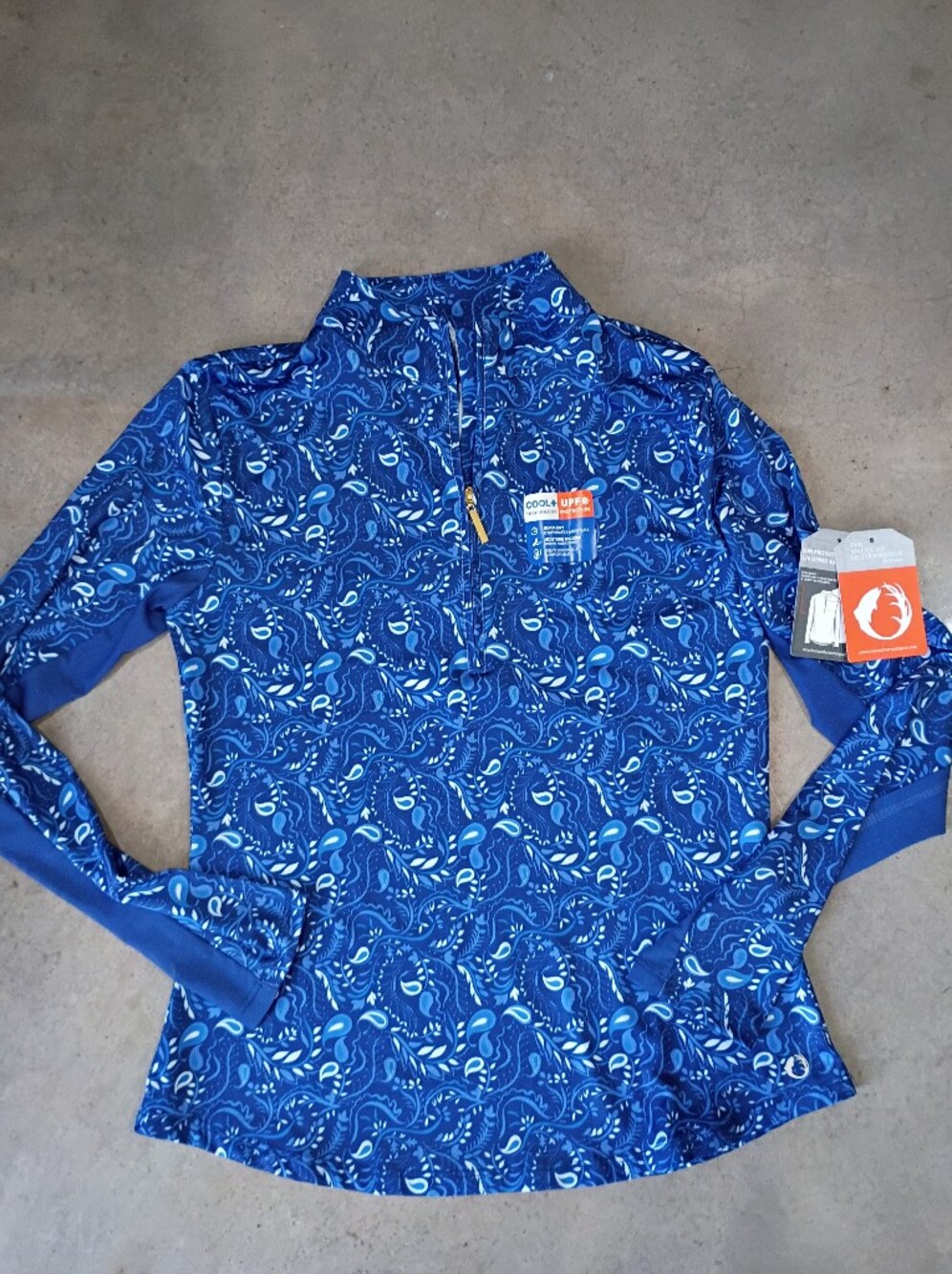 Women’s Blue Printed Long-Sleeve Performance Tee